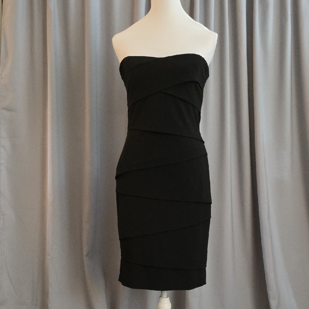 White House Black Market Instantly Slimming Strapless Black Dress